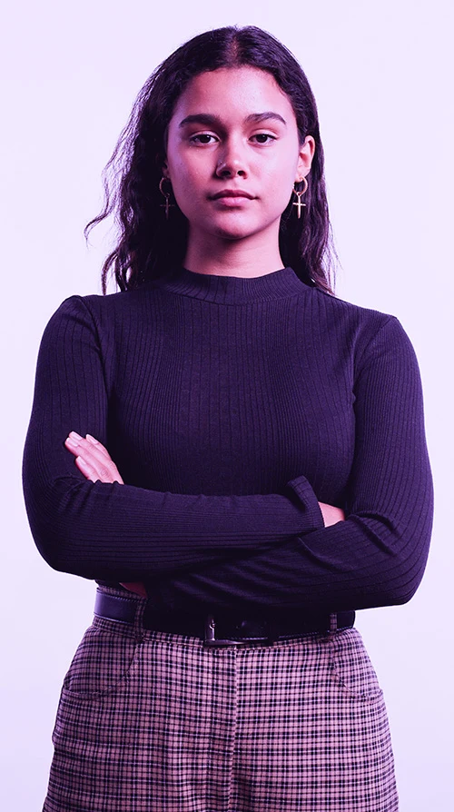 teenage girl with black shirt