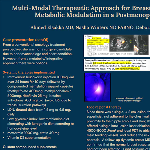 Multi-Modal Therapeutic Approach for Breast Lesion Ablation and Metabolic Modulation in a Postmenopausal Woman